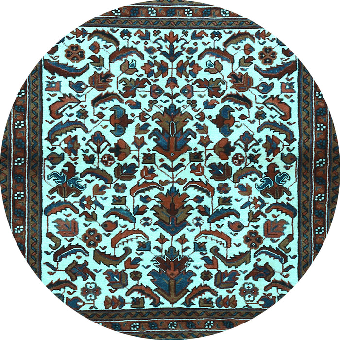 Round Persian Light Blue Traditional Rug, tr1577lblu