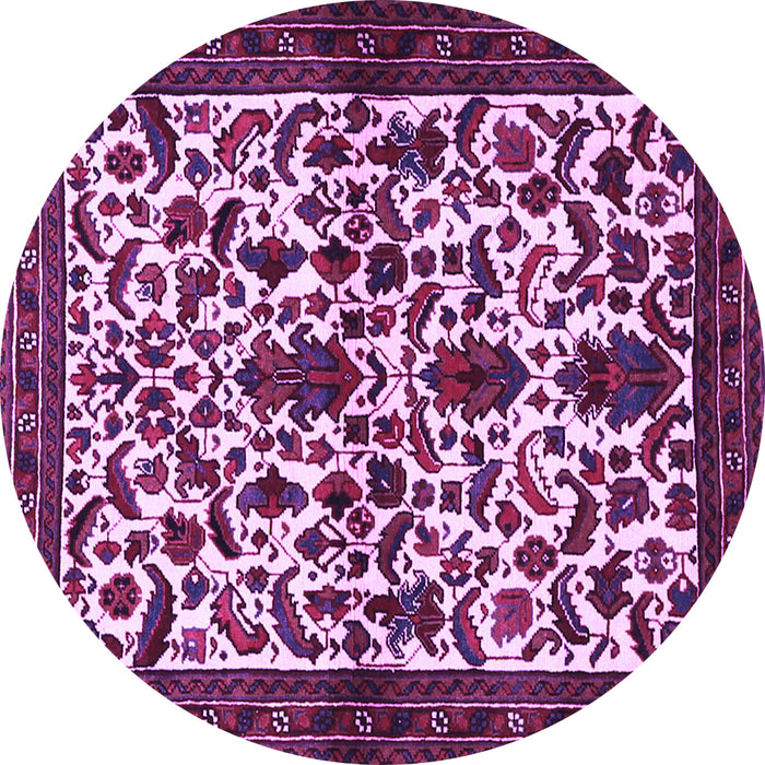 Round Persian Purple Traditional Rug, tr1577pur