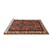 Sideview of Machine Washable Traditional Saffron Red Rug, wshtr1578