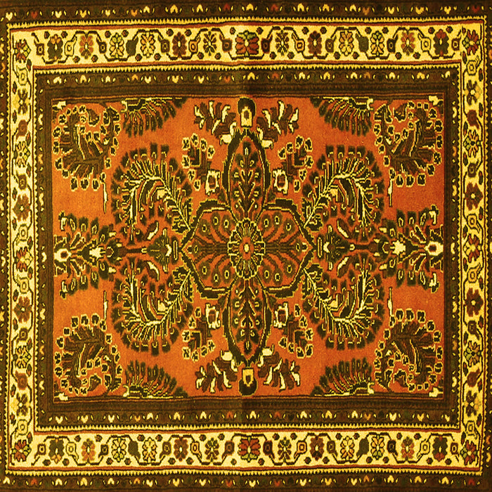 Square Persian Yellow Traditional Rug, tr1578yw