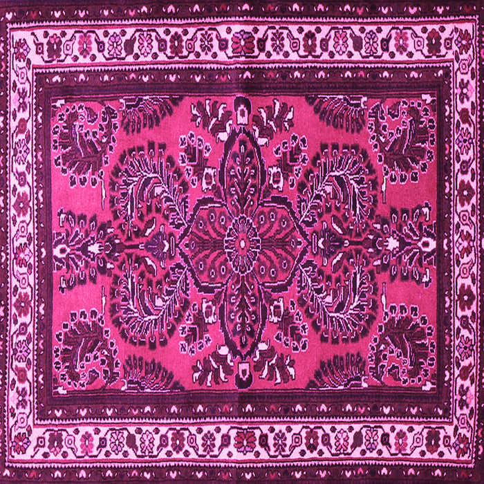 Square Machine Washable Persian Pink Traditional Rug, wshtr1578pnk