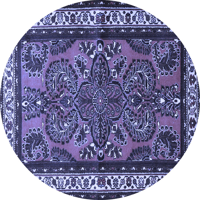 Round Persian Blue Traditional Rug, tr1578blu