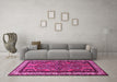 Machine Washable Persian Pink Traditional Rug in a Living Room, wshtr1578pnk