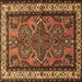 Square Machine Washable Persian Brown Traditional Rug, wshtr1578brn