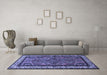 Machine Washable Persian Blue Traditional Rug in a Living Room, wshtr1578blu