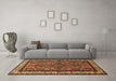 Machine Washable Persian Brown Traditional Rug in a Living Room,, wshtr1578brn