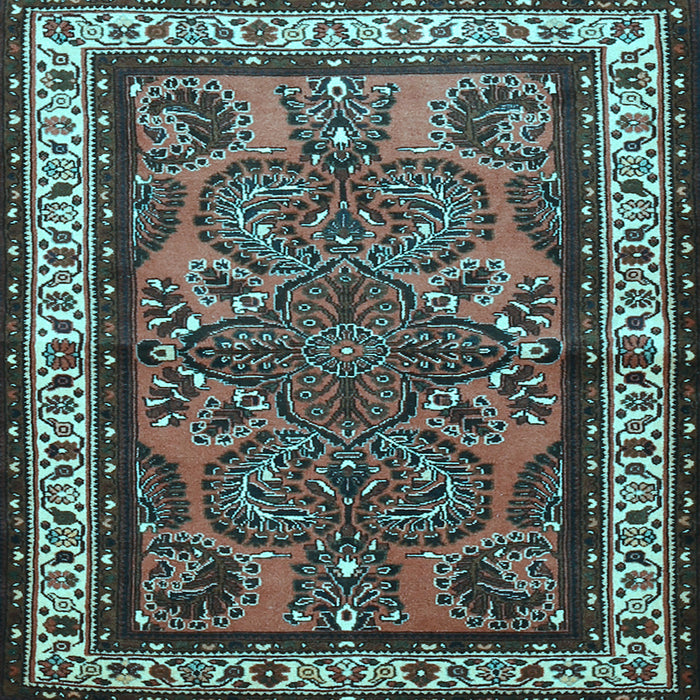 Square Persian Light Blue Traditional Rug, tr1578lblu