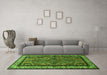 Machine Washable Persian Green Traditional Area Rugs in a Living Room,, wshtr1578grn