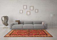 Machine Washable Persian Orange Traditional Rug, wshtr1578org