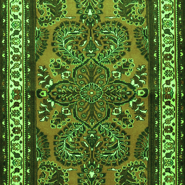 Serging Thickness of Machine Washable Persian Green Traditional Area Rugs, wshtr1578grn