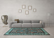 Machine Washable Persian Light Blue Traditional Rug in a Living Room, wshtr1578lblu