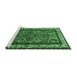 Sideview of Machine Washable Persian Emerald Green Traditional Area Rugs, wshtr1578emgrn