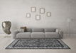 Machine Washable Persian Gray Traditional Rug in a Living Room,, wshtr1578gry