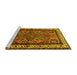 Sideview of Machine Washable Persian Yellow Traditional Rug, wshtr1578yw