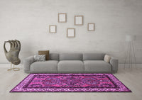 Machine Washable Persian Purple Traditional Rug, wshtr1578pur