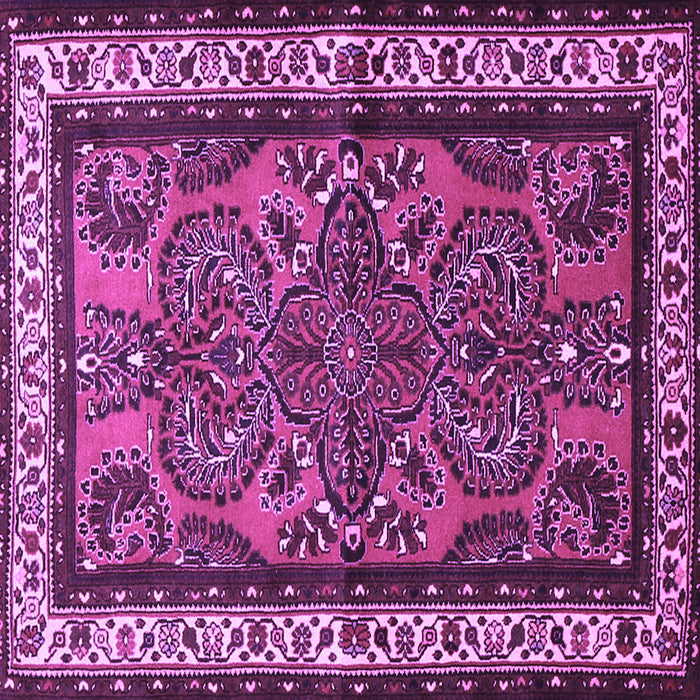 Square Machine Washable Persian Purple Traditional Area Rugs, wshtr1578pur
