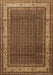 Machine Washable Persian Brown Traditional Rug, wshtr1579brn