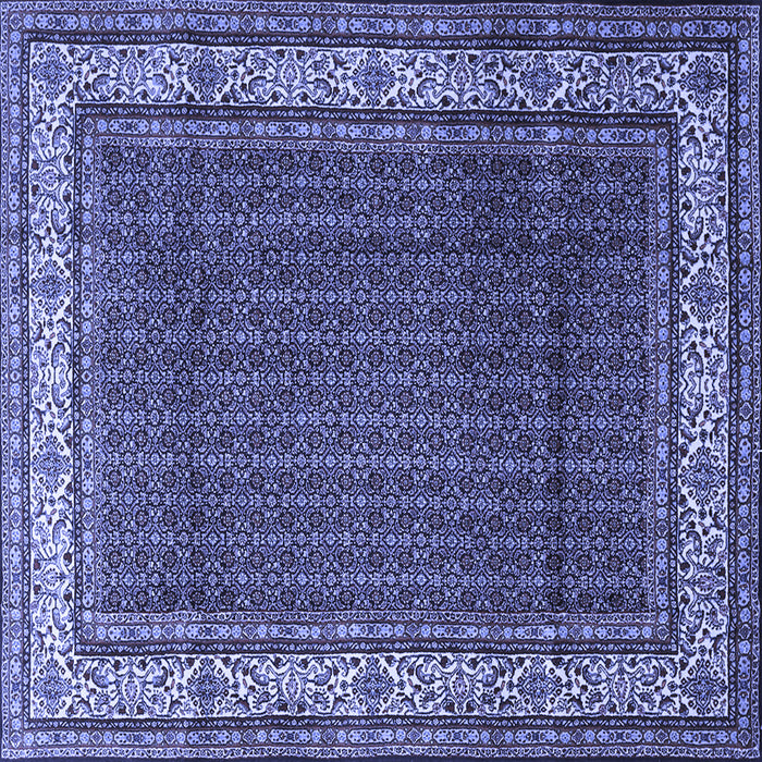 Square Machine Washable Persian Blue Traditional Rug, wshtr1579blu