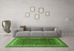 Machine Washable Persian Green Traditional Area Rugs in a Living Room,, wshtr1579grn