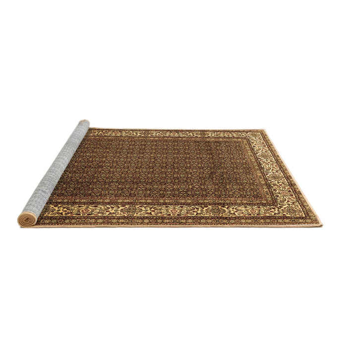 Sideview of Machine Washable Persian Brown Traditional Rug, wshtr1579brn