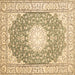 Square Medallion Brown Traditional Rug, tr157brn