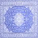 Square Medallion Blue Traditional Rug, tr157blu