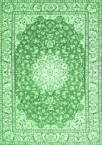 Medallion Emerald Green Traditional Rug, tr157emgrn