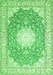 Medallion Green Traditional Rug, tr157grn