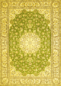 Medallion Yellow Traditional Rug, tr157yw