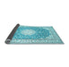 Sideview of Medallion Light Blue Traditional Rug, tr157lblu