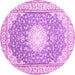 Round Medallion Pink Traditional Rug, tr157pnk