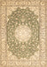 Machine Washable Medallion Brown Traditional Rug, wshtr157brn