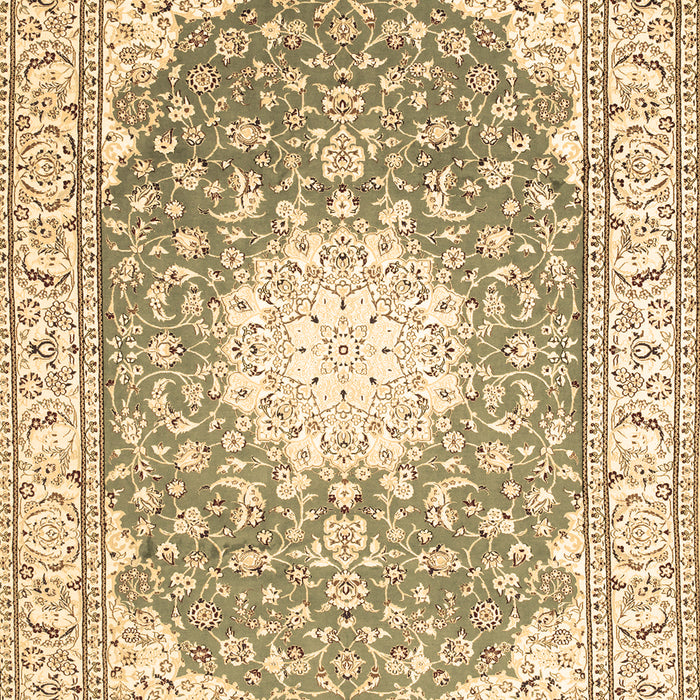 Machine Washable Medallion Brown Traditional Rug, wshtr157brn