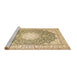 Sideview of Machine Washable Medallion Brown Traditional Rug, wshtr157brn