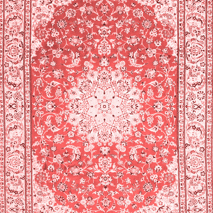 Machine Washable Medallion Red Traditional Rug, wshtr157red