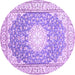 Round Medallion Purple Traditional Rug, tr157pur