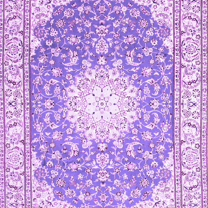Machine Washable Medallion Purple Traditional Area Rugs, wshtr157pur