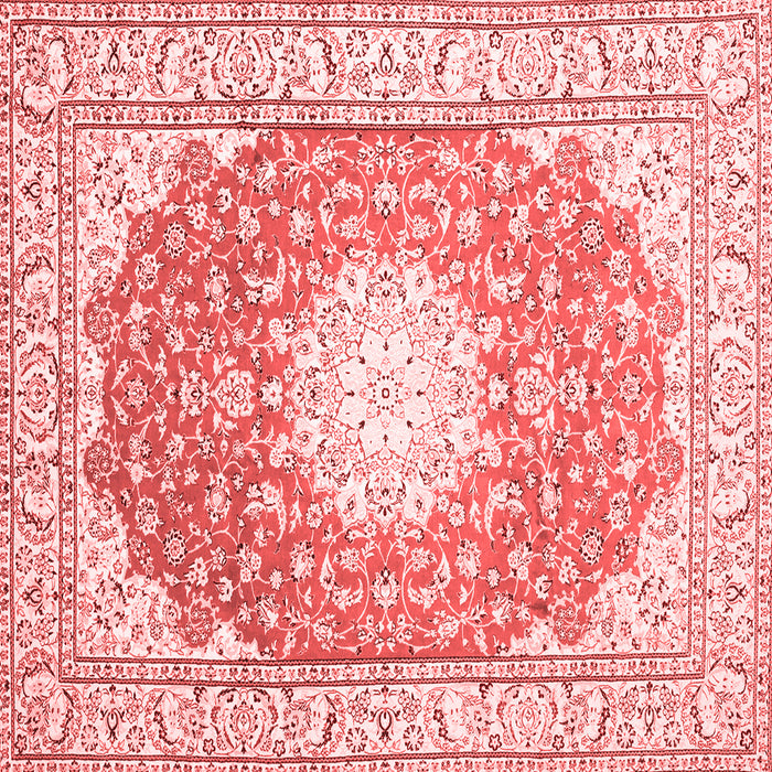 Machine Washable Medallion Red Traditional Rug, wshtr157red