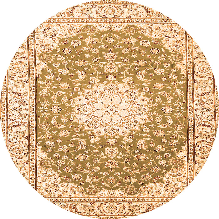 Machine Washable Medallion Orange Traditional Area Rugs, wshtr157org