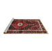 Sideview of Machine Washable Traditional Saffron Red Rug, wshtr158