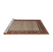 Sideview of Machine Washable Traditional Red Brown Rug, wshtr1580