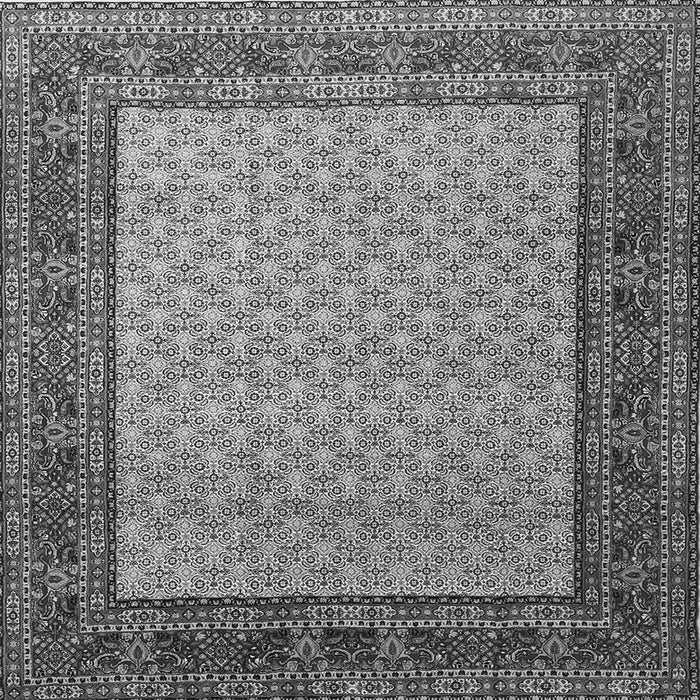 Round Machine Washable Persian Gray Traditional Rug, wshtr1580gry