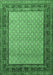 Machine Washable Persian Emerald Green Traditional Area Rugs, wshtr1580emgrn