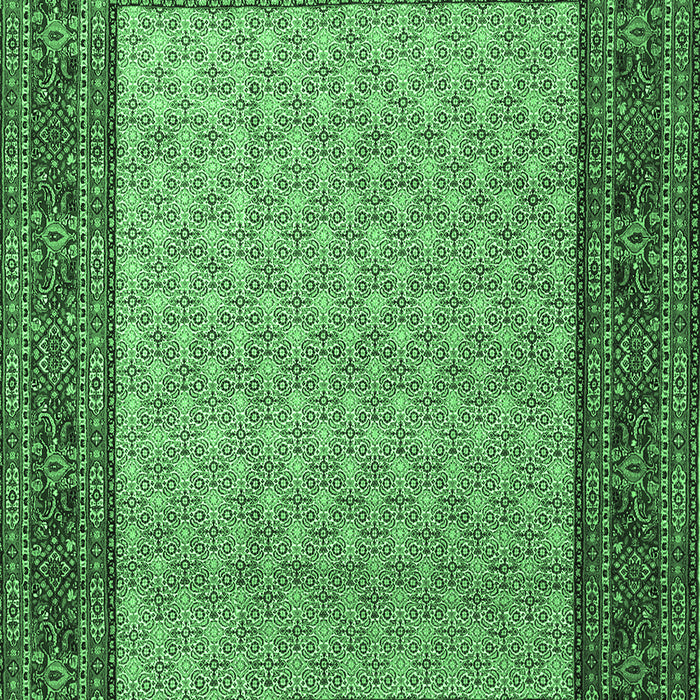 Machine Washable Persian Emerald Green Traditional Area Rugs, wshtr1580emgrn