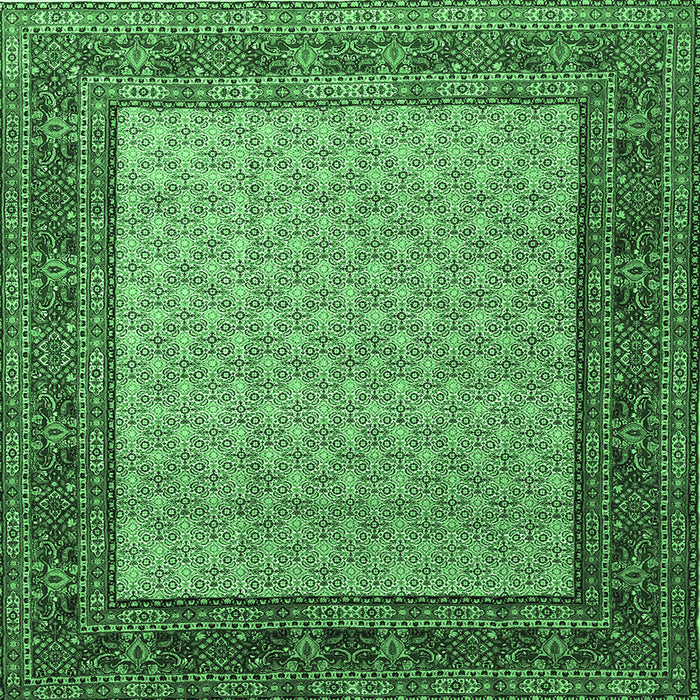 Square Persian Emerald Green Traditional Rug, tr1580emgrn