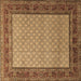 Square Machine Washable Persian Brown Traditional Rug, wshtr1580brn