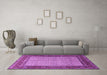 Machine Washable Persian Purple Traditional Area Rugs in a Living Room, wshtr1580pur