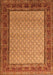 Serging Thickness of Machine Washable Persian Orange Traditional Area Rugs, wshtr1580org