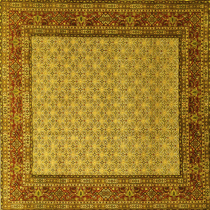 Square Persian Yellow Traditional Rug, tr1580yw
