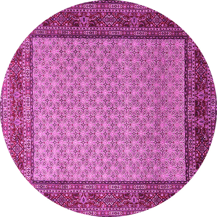 Round Machine Washable Persian Pink Traditional Rug, wshtr1580pnk